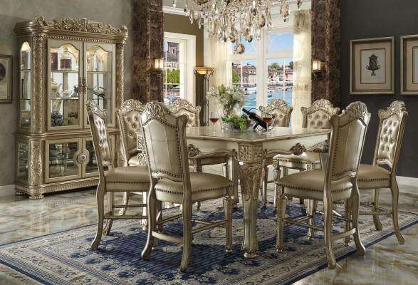 Goldene Esszimmer Gruppe Designer Esstisch mit x8 Stühlen Esszimmer Möbel 9tlg.