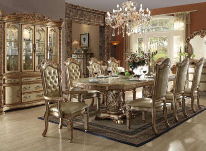 Königliche 7tlg. Esszimmer Garnitur Esstisch 6x Stühle Barock Rokoko Stil