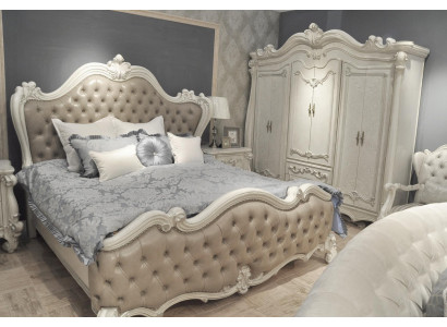 Bett + 2x Nachttisch 3 tlg. Schlafzimmer Set Luxus Designer Schlafzimmer