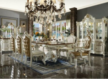 Klassisches Esszimmer Set Designer Esstisch 8x Stühle Komplette Garnitur Barock Rokoko
