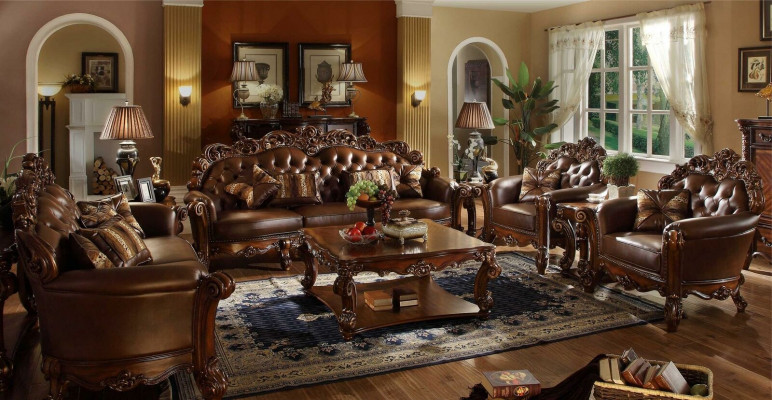 Ledersofa Sofagarnitur Set Garnitur Couch Gruppe Chesterfield Sofa Barock