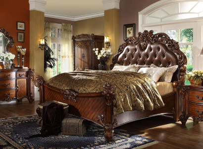 Klassische Schlafzimmer Kommoden 2tlg. Set Barock Rokoko Kommode + Spiegel Neu