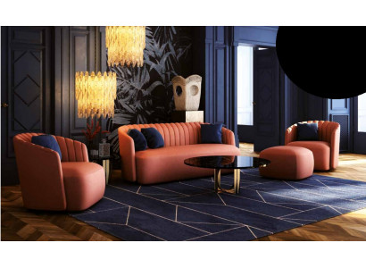 Couch Luxus Set 4 tlg Sofagarnitur 321 Hocker Garnitur Sofa Sofas Sessel Gruppe Neu