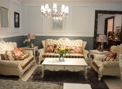 Klassische Garnitur Chesterfield 4tlg. Set Sofagarnitur Couch Sofa Sofa Polster