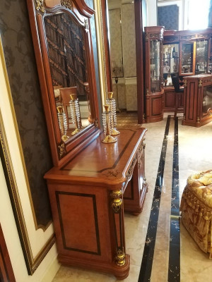 Luxus Klasse Barock Rokoko Schminktisch Spiegel Hocker Kommode Konsolen Tisch