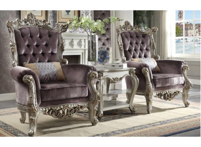 Polster 1 Sitzer Antik Stil Stühle Beige Barock Holz Thron Königlicher Sessel