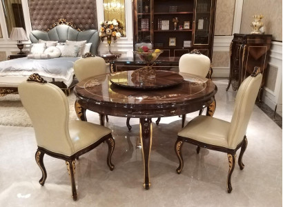 Runder Esstisch 6 Stühle Stuhl Esszimmer Komplett Dekor Garnitur Barock