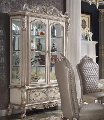 Tisch Set Garnitur Esstisch 6 Stühle Luxus Stil Möbel 8tlg Stuhl Gruppe Vitrine