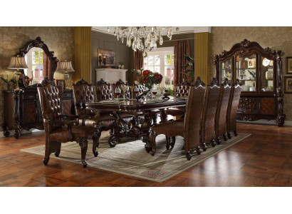 Klassische Barock Esszimmergarnitur Luxurs Esstisch Chesterfield Stühle 14tlg Set