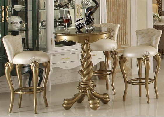 Barhocker Stuhl Sessel Bar Hausbar für Theke Tresen Barschrank Deko Barock