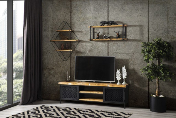 Pionierzeit Möbel Schrank Sideboard Holz rtv Lowboard Regal 3tlg. Set