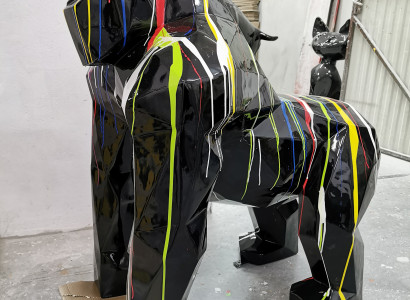 Figuren Statuen Dekoration Deko Gorilla Garten Neu Designet Figur Moderne Statue