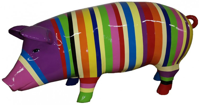 Skulpturen Abstraktes Schwein Design Wohn Deko Statuen Figuren Figur Dekoration