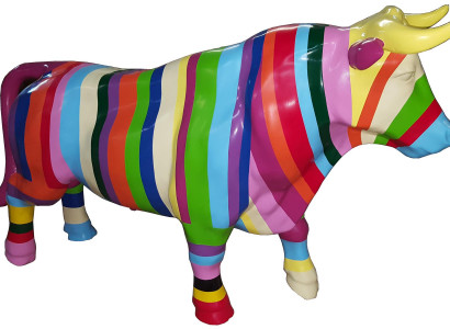 Abstrakte Figur Kuh design Loft bunte Skulpturen Figuren handarbeit Dekoration
