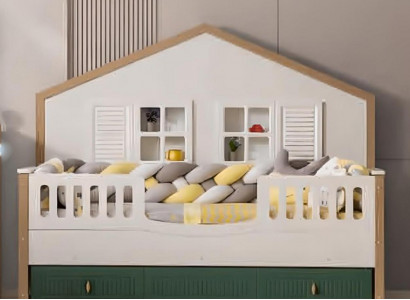 Bettrahmen Kinderbett 200 cm Bett Kinderzimmer Bettgestelle Helles Holz