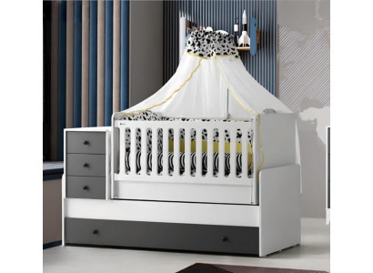 Modern Kinderbett Holzbett Funktionsbett Ausziehbares Bett 200 Holz Weiß