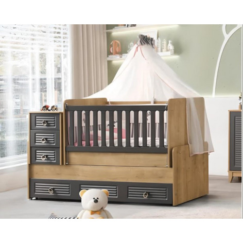 Stilvoll Kinderbett luxuriös HolzBett Grau Farbe Exklusive Möbel neu