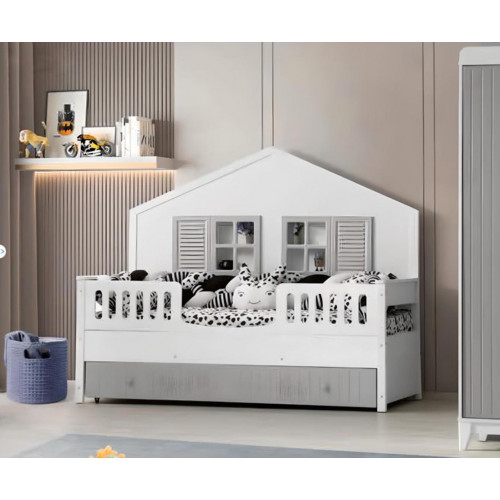 Modernes Kinderbett Grau Farbe Luxuriös Design Möbel für die Kleinsten