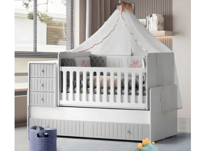 Stilvoll Gemütliches Kinderbett für erholsamen Schlaf Luxuriös Grau