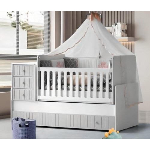 Stilvoll Gemütliches Kinderbett für erholsamen Schlaf Luxuriös Grau