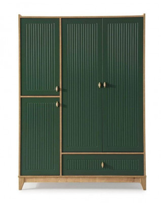 Luxuriöser grüner Kleiderschrank Holzmöbel für Kinderzimmer Neuheit