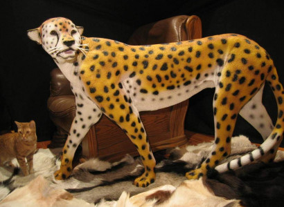 Wohn Deko Skulpturen Abstraktes Leopard Design Statuen Figuren Figur Dekoration