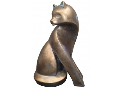 Design Figur Statuen Skulptur designer Goldene bunte Skulpturen Katze 60 cm Neu