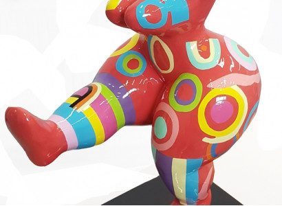 Skulptur Abstrakte Design Statue Bunte Figuren Handbemalt Dekoration Men Neu