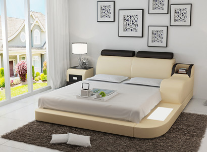 Bett Design Luxus Luxus Betten Leder Modernes Schlafzimmer 140/160/180 LB8813