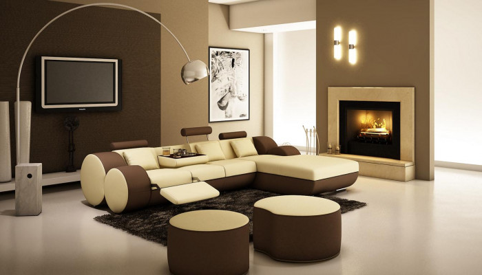 Ledersofa Couch Wohnlandschaft L-Form Design Modern Sofa 3085