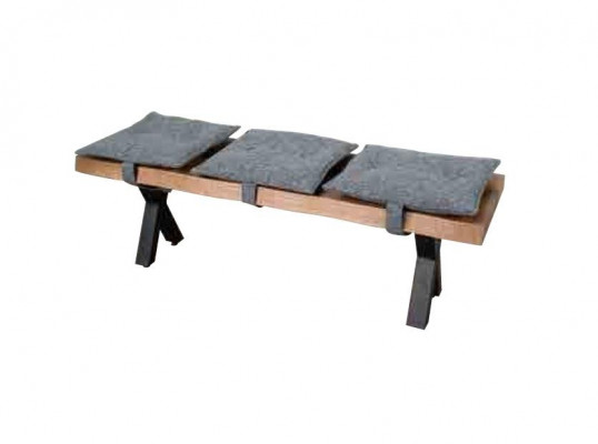 Moderne Designer-Holzbank mit gepolstertem Sitz für Esszimmer