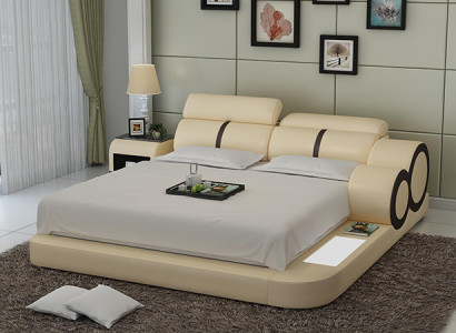Polster Design Luxus Bett Betten Leder Schlafzimmer 140/160/180 LB8816