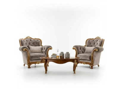 Couchtisch Tisch Beistelltisch Wohnzimmer Holz Klassisch Luxus Braun Neu