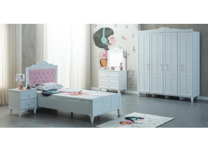 Kinderzimmer Komplette Kindermöbel Kinderbett Bett Holz Set 5tlg Weiß