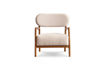 Modern Sessel Einsitzer 1 Sitzer Stoffsessel Beige Design Clubsessel