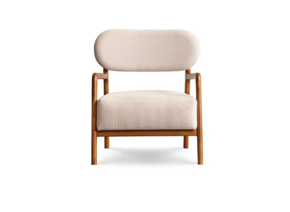 Modern Sessel Einsitzer 1 Sitzer Stoffsessel Beige Design Clubsessel