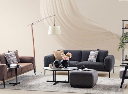 Couchgarnitur Dreisitzer Sessel Sofa Stoff 4tlg Stoffsofa Mehrfarbig 3+3+1+1