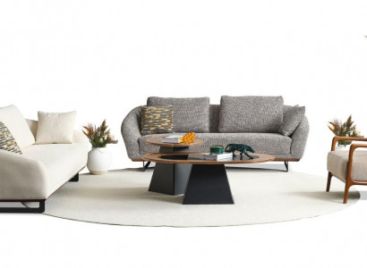 Couchgarnitur Dreisitzer Sessel Sofa Stoff Beige Stoffsofa Set Grau 3+3+1