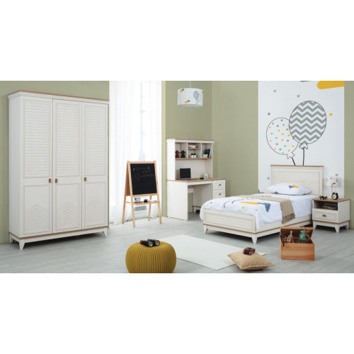 Kinderbett Schlafzimmer Sets Jugenbett Weiß Holz Garnitur 4tlg Bett