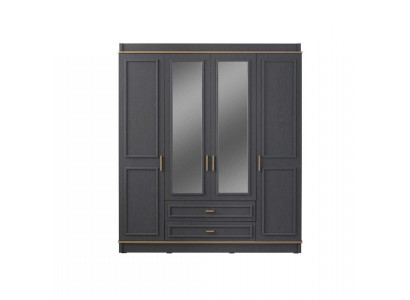 Kleiderschrank Kinderschrank Schrank Holz Spiegel Grau Holzschrank