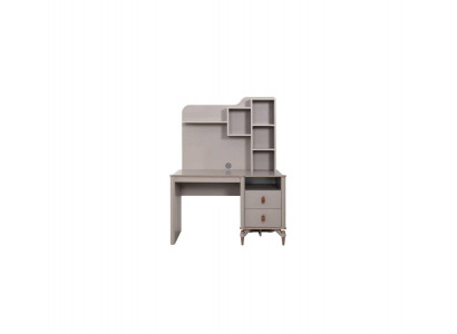 Schreibtisch Bürotisch Computertisch Beige Büromöbel Holz Tisch Regale