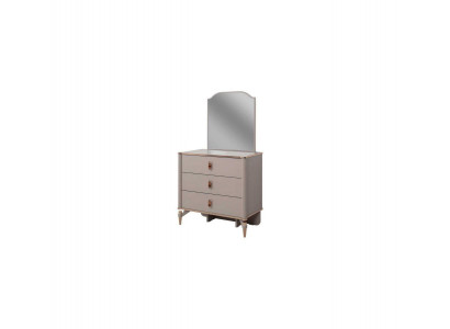 Kommode Garnitur mit Spiegel Holz Kinderzimmer Beige Konsole Set