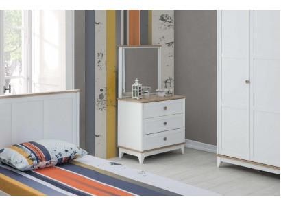 Kommode mit Spiegel Kommodenschrank Holz Kinderzimmer Weiß Holzschrank