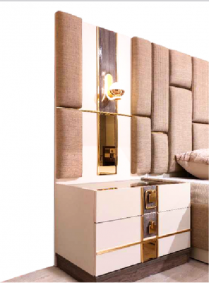 Designer Schlafzimmer Set Luxus Doppelbett 2x Nachttische Neu Kleiderschrank