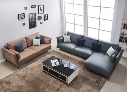 Design Ecksofa Wohnlandschaft Sofa Couch L Form Polster Couchen Leder Couchen