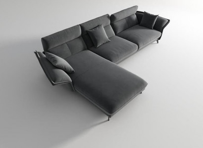 Sofa Stoff L-Form Couch Wohnlandschaft Ecksofa Garnitur Modern Design Couchen