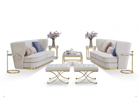 Design Luxus Couch 4 Sitzer Polster Sofa - Italienische Stil Wohnzimmer Möbel