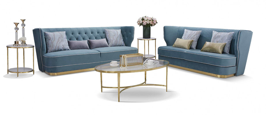 Design Luxus Couch 3 Sitzer Polster Sofa - Italienische Stil Wohnzimmer Möbel