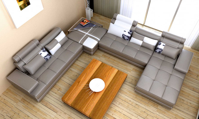 Sofas Wohnlandschaft Design Ecksofa Leder Neu U Form Sofa Couch Polster Garnitur