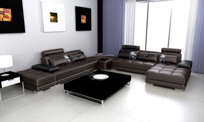 Sofas Wohnlandschaft Design Ecksofa Leder Neu U Form Sofa Couch Polster Garnitur